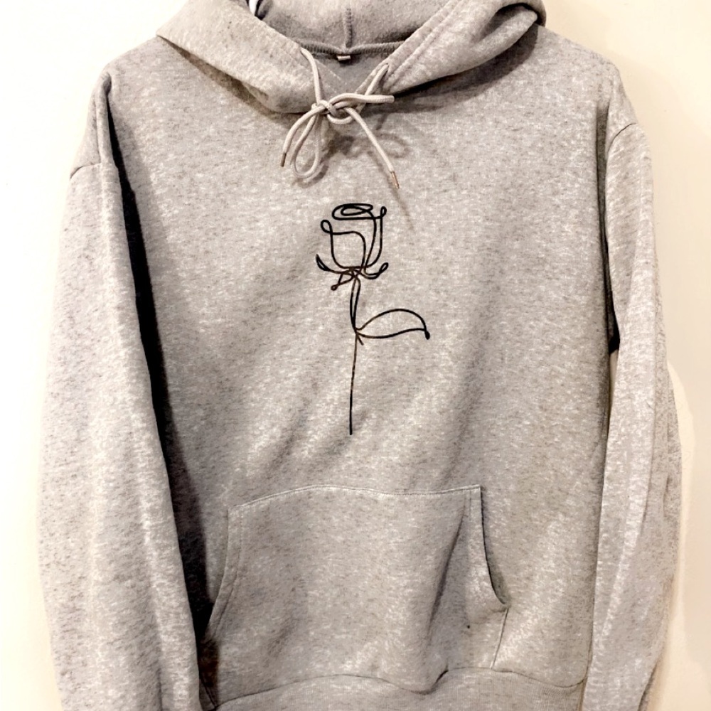Women’s Grey Rose Hoodie Small